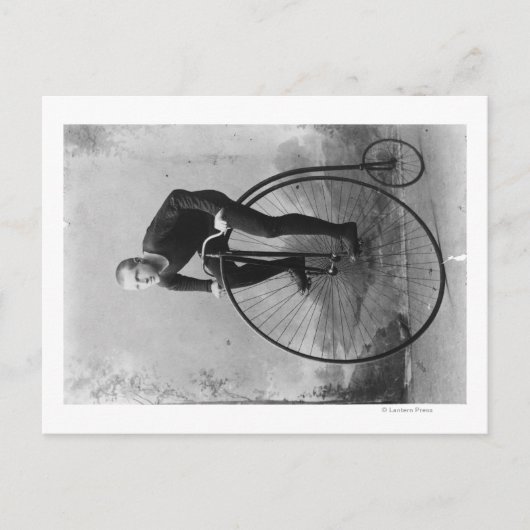 大型前輪写真付き自転車 ポストカード (正面)