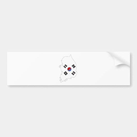 大型南朝鮮の旗の地図 バンパーステッカー (正面)