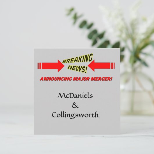 大型合併ウェディングセーブ・ザ・デート 招待状 (スタンド正面)