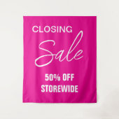 大型売り看板、ピンクの売り看板、クロージングセール タペストリー (正面)