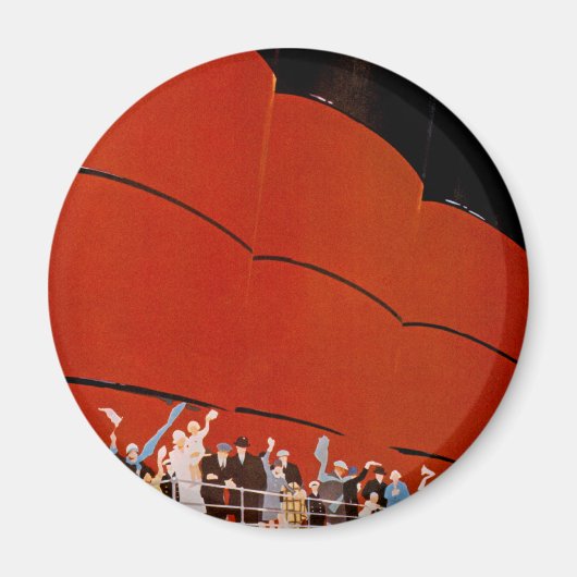 大型客船の別れの挨拶 マグネット (正面)