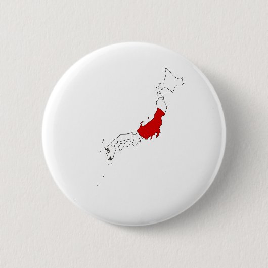 大型日本旗の地図 缶バッジ (正面)
