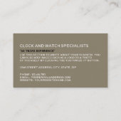 大型時計顔、時計学者 名刺 (裏面)