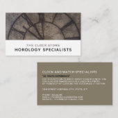 大型時計顔、時計学者 名刺 (正面/裏面)