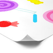 大型棒つきキャンデーとスイートトリートパーティー背景 ポスター (角)