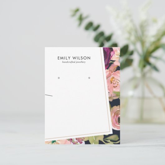 大型海軍赤面フローラスタッドネックレス表示カード サンキューカード (スタンド正面)