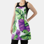 大型熱帯紫色の植物パターン エプロン (インサイチュ)