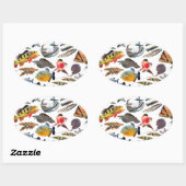 大型熱帯魚 楕円形シール (シート)