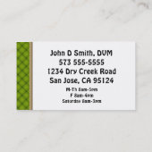 大型獣医ビジネスカード 名刺 (裏面)