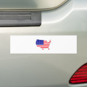大型米国の旗の地図 バンパーステッカー (車上)