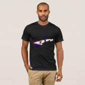 大型米領サモアの旗の地図 Tシャツ (正面フル)