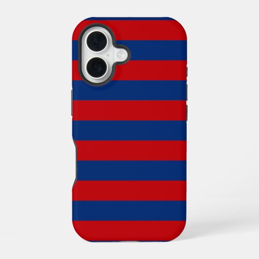 大型航海テーマ横ストライプ iPhone 16ケース (裏面)