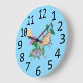 大型蝶かわいらし壁時計 ラージ壁時計 (傾斜)