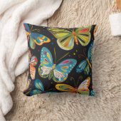 大型蝶ダークバックグラウンド装飾用クッション クッション (ブランケット)
