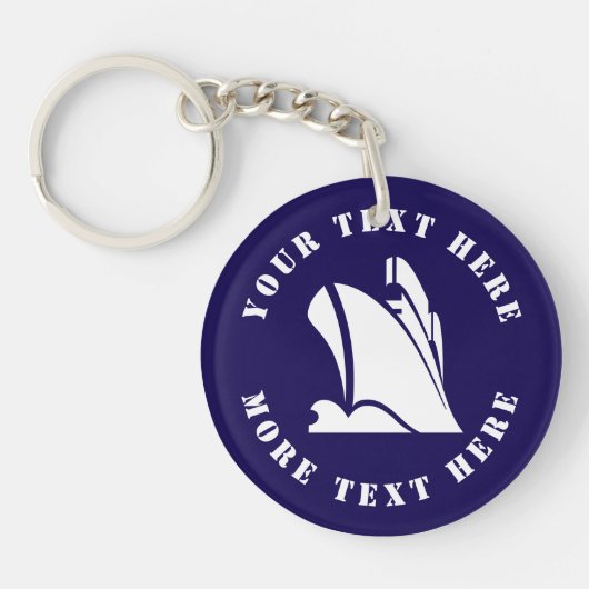 大型貨物船のキーチカスタムェーン キーホルダー (正面)