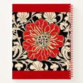 大型赤アールヌーボー花雑誌 ノートブック (裏面)