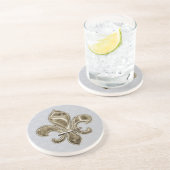 大型金ゴールド（紋章の）フラ・ダ・リパターン砂岩コースター コースター (側面)