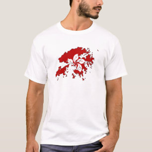 大型香港の旗の地図 Tシャツ