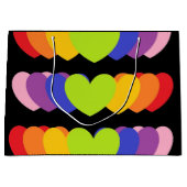 大型黒抱き枕レインボーカラーハート  ラージペーパーバッグ (正面)