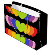 大型黒抱き枕レインボーカラーハート  ラージペーパーバッグ (裏面アングル)