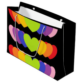 大型黒抱き枕レインボーカラーハート  ラージペーパーバッグ