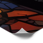 大型黒猫モザイクのステンドグラス効果 ポスター (角)