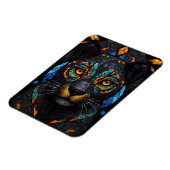 大型黒猫モザイクのステンドグラス効果 マグネット (左側)