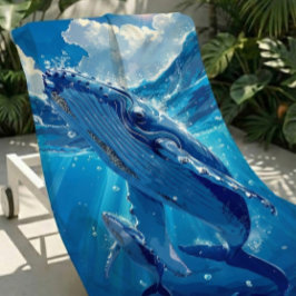 大型&ソフトカラフルザトウクジラビーチタオル ビーチタオル