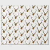 大型〔雄ジカの〕枝角付き鹿の頭#1 ラッピングペーパー (フラット)