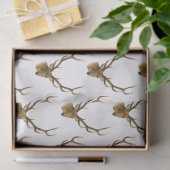 大型〔雄ジカの〕枝角付き鹿の頭#1 薄葉紙 (ギフト)