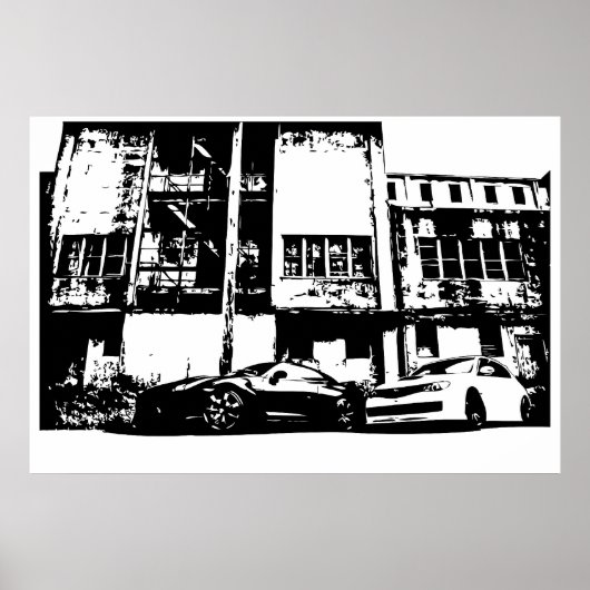 大型 – WRX Impreza Subbie付きスカイライン ポスター (正面)