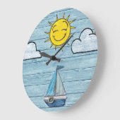 大壁時計流木ビーチデザイン ラージ壁時計 (傾斜)