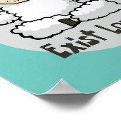 大声でかわいい白羊ヨガポーズをしている ポスター (角)