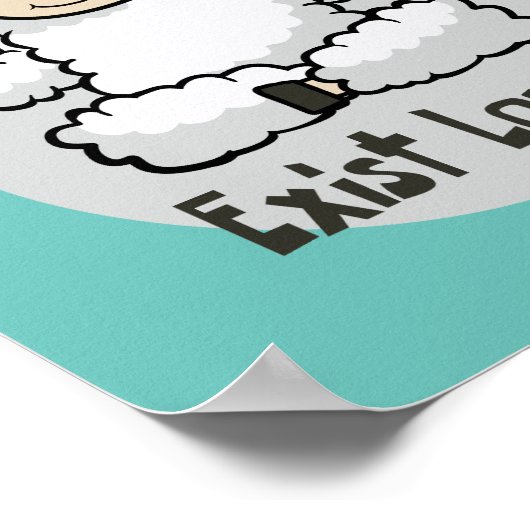 大声でかわいい白羊ヨガポーズをしている ポスター (角)