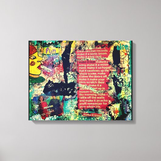 大声でコラージュする キャンバスプリント (正面)
