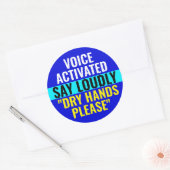 大声で乾いた手を言う – 音声起動 ラウンドシール (封筒)