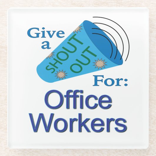 大声で会社員 ガラスコースター (正面)