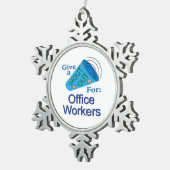 大声で会社員 スノーフレークピューターオーナメント (右)