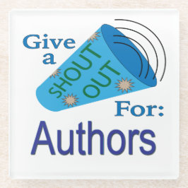 大声で作家 ガラスコースター