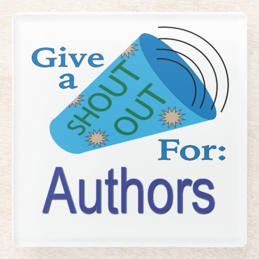 大声で作家 ガラスコースター (正面)