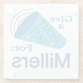 大声で叫んでビールを飲む ガラスコースター (裏面)