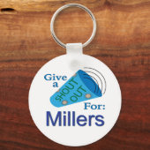 大声で叫んでビールを飲む キーホルダー (正面)