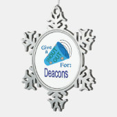 大声で叫んで非難する スノーフレークピューターオーナメント (右)