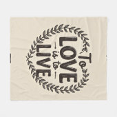 大声で愛し、完全に生きる – 愛することは生きる フリースブランケット (正面(横))