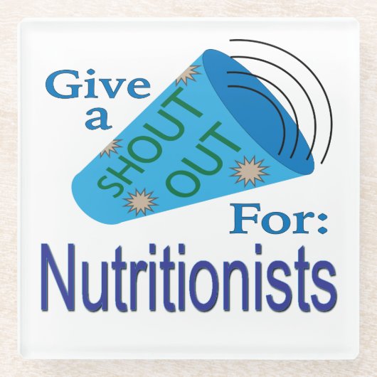 大声で栄養士 ガラスコースター (正面)