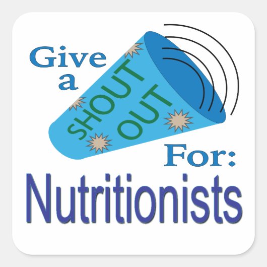 大声で栄養士 スクエアシール (正面)