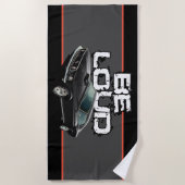 大声で素早く戻る ビーチタオル (正面)