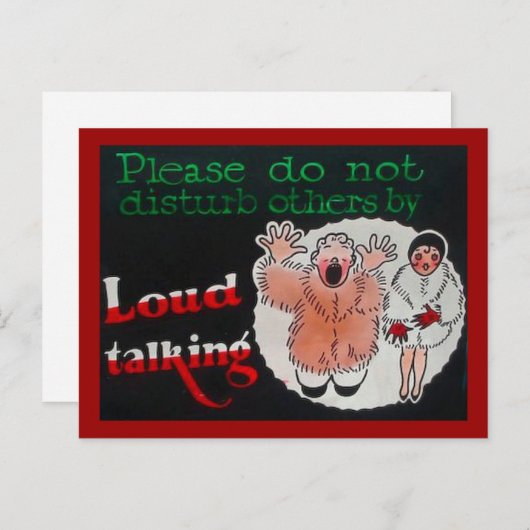 大声で話して人を騒がせないでください ポストカード (正面/裏面)