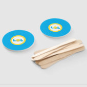 大声で黄色い青カラフルい絵文字を笑う ハンドファン (組立なし)