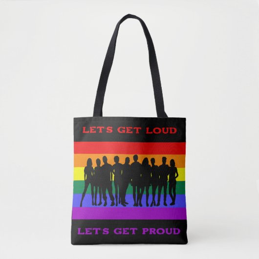大声でLGBTQのプライドを得誇りを持ったよう トートバッグ (正面)